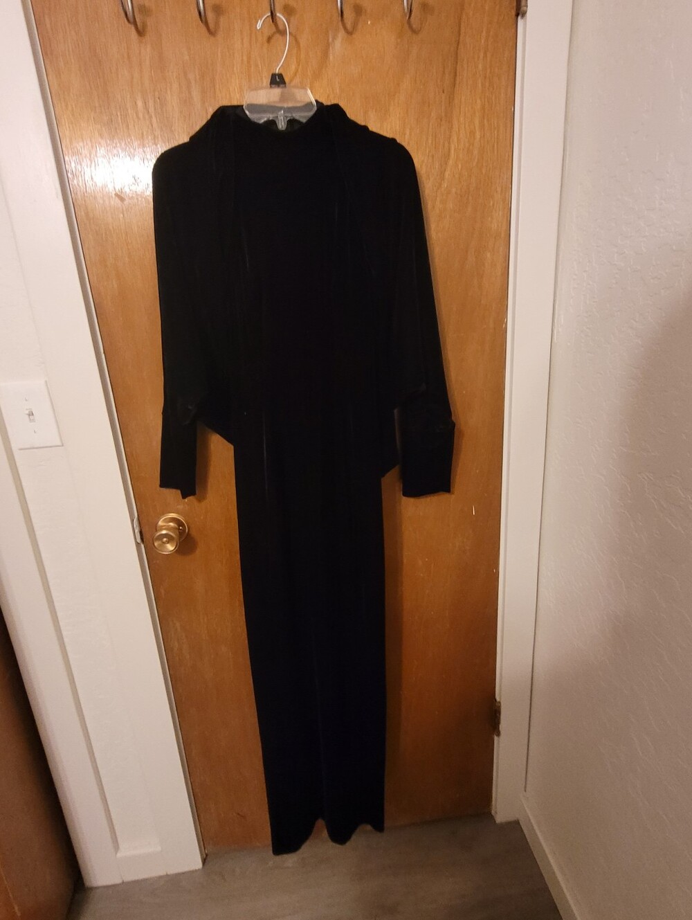 VINTAGE Nightway Collections Black Velvet dress with Stretch-To-Fit Overcoat